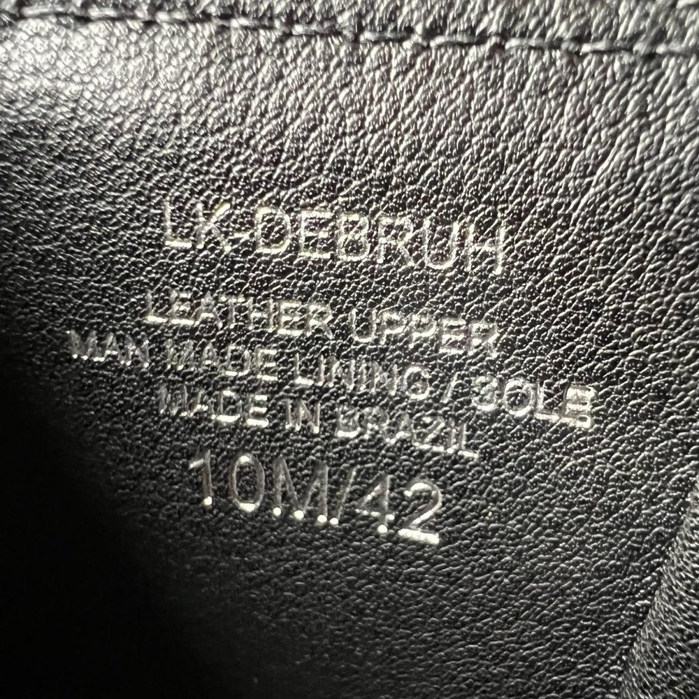 Lucky Brand Womens Debruh Black Leather Heeled Bootie Chunky Ankle Boots size 10 - Picture 16 of 16